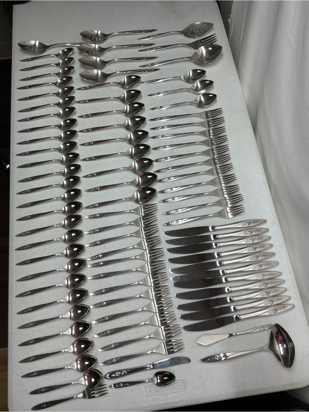 Vintage Community Oneida Morning Rose Silverplated Silverware Set - 84 Pieces!